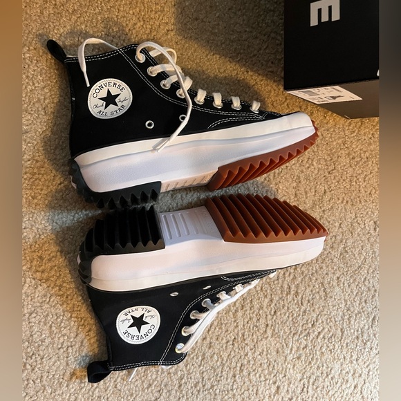 NEW Converse Run Star Hike Shoes Sz 8 Women Platform Sneakers Black White - Picture 4 of 4